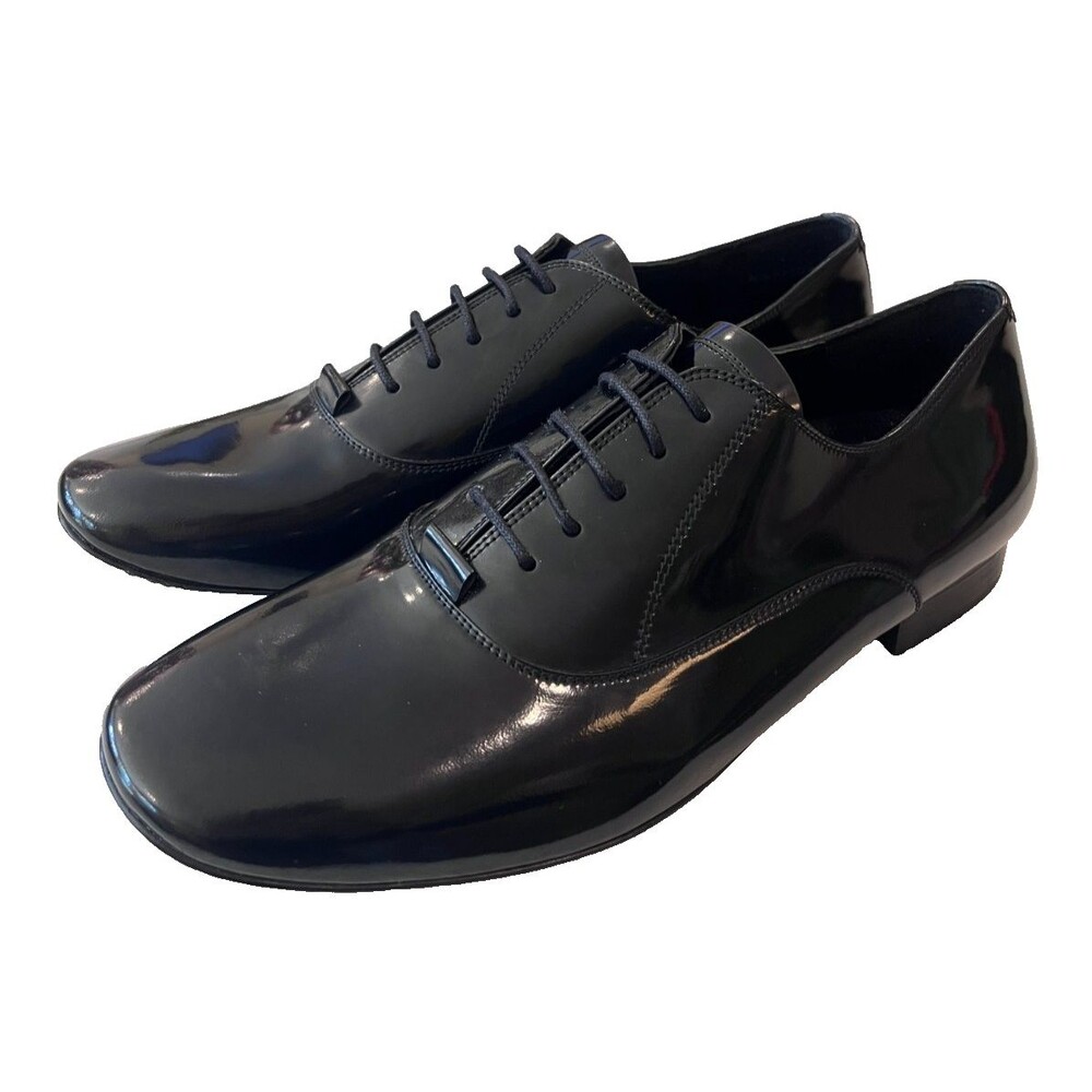 PEDRO GARCIA Womens NEW Black Patent Leather Lace Up Oxfords Size US 8 Spain 38